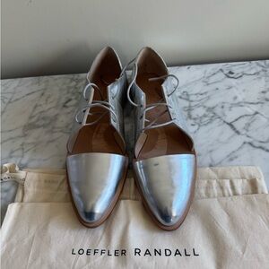 Loeffler Randall Metallic Silver Flats